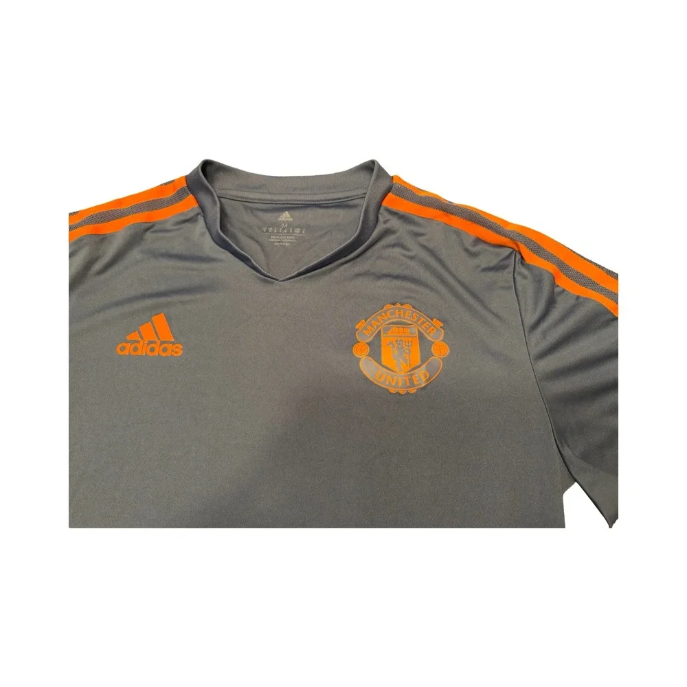 Adidas Manchester United Training Jersey Mens Medium Blue Orange Aeroready Shirt